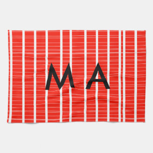 Simple monogram add your name letter man minimal t tea towel