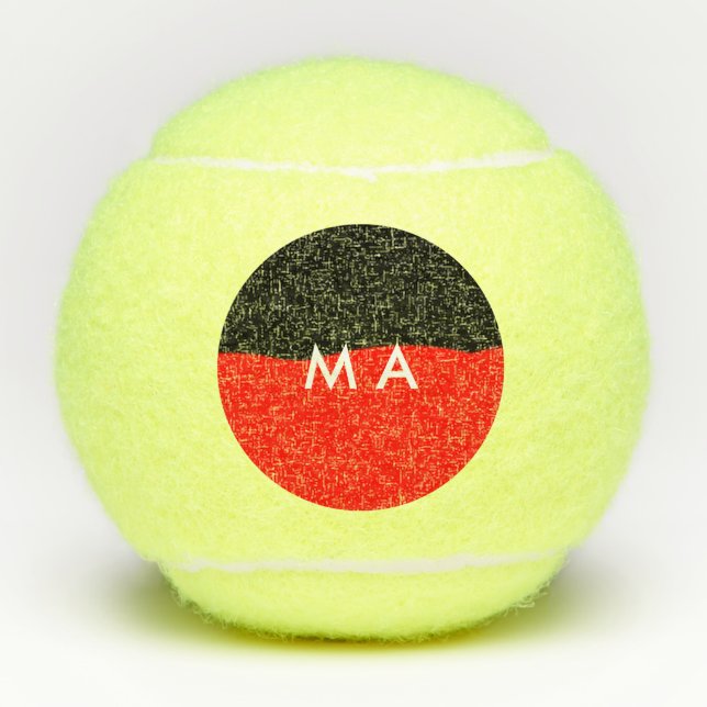 Simple monogram add your name letter man minimal t tennis balls (Front)