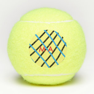 Simple monogram add your name letter man minimal t tennis balls