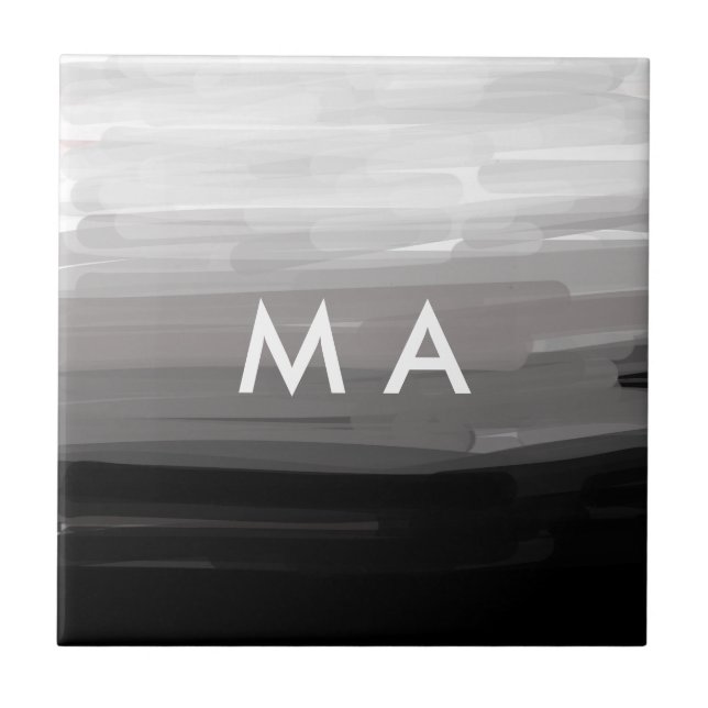Simple monogram add your name letter man minimal t tile (Front)