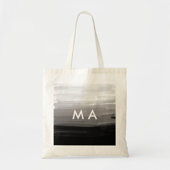 Simple monogram add your name letter man minimal t tote bag (Front)