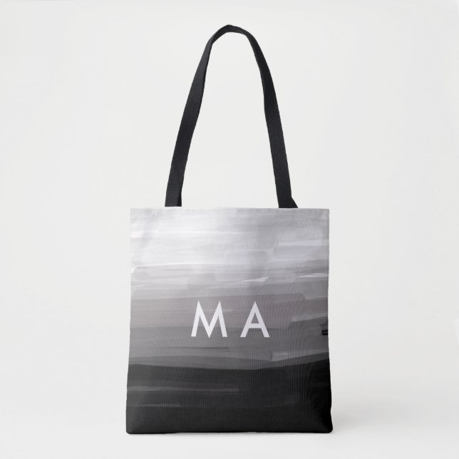 Simple monogram add your name letter man minimal t tote bag (Front)