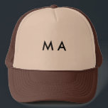 Simple monogram add your name letter man minimal t trucker hat<br><div class="desc">design</div>