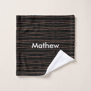 Simple monogram add your name letter man minimal t wash cloth