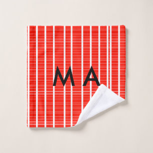 Simple monogram add your name letter man minimal t wash cloth
