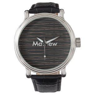 Simple monogram add your name letter man minimal t watch