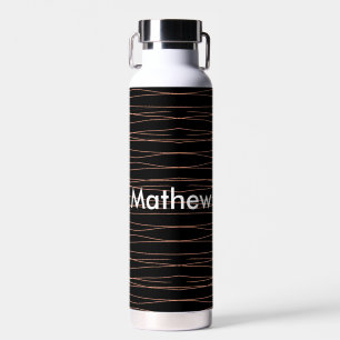 Simple monogram add your name letter man minimal t water bottle