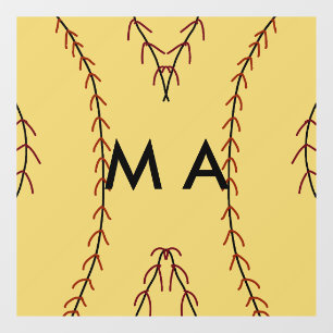 Simple monogram add your name letter man minimal t window cling