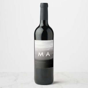 Simple monogram add your name letter man minimal t wine label