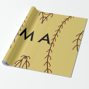 Simple monogram add your name letter man minimal t wrapping paper