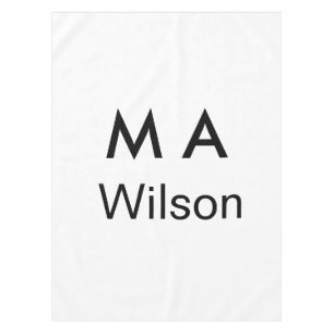 Simple monogram add your name letter man minimal tablecloth