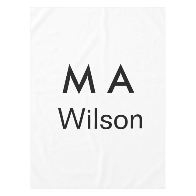 Simple monogram add your name letter man minimal   tablecloth (Front)
