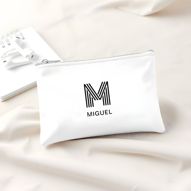 Simple Monogram Black and White budget Accessory Pouch (Creator Uploaded)