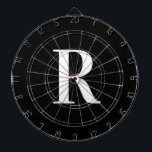Simple Monogram Black and White Dartboard<br><div class="desc">This is a simple, modern, personalised monogram design. This stylish design is in classic black and white with stylish typography. It's perfect for a personalised darts / sporting games gift or ideal as a gift for yourself. Simply add your initial letter by typing it into the personalise this text box....</div>