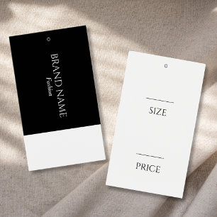 Simple Monogram Black and White Hang Tags