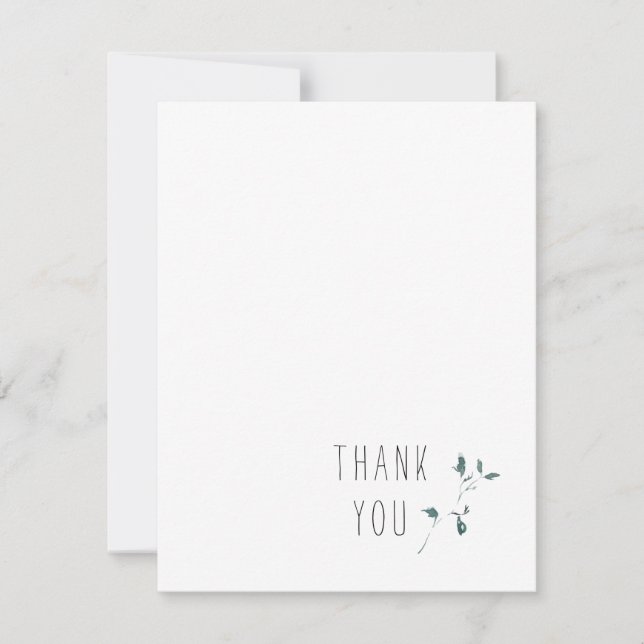 Simple Monogram Blank Thank You Card (Front)