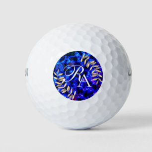 Simple Monogram Blue Golf Balls