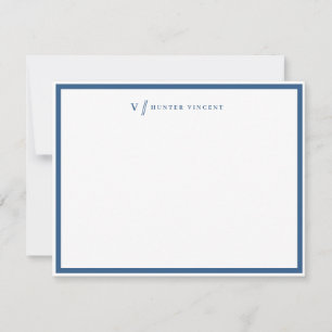 Simple Monogram Border Personalised Stationery Card