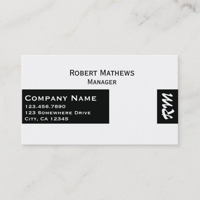 Simple Monogram Business Card (Front)