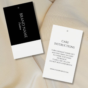 Simple Monogram Care Instructions Hang Tags
