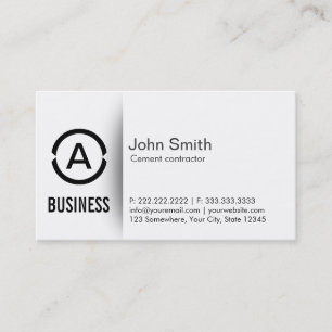 Simple Monogram Cement Contractor Business Card