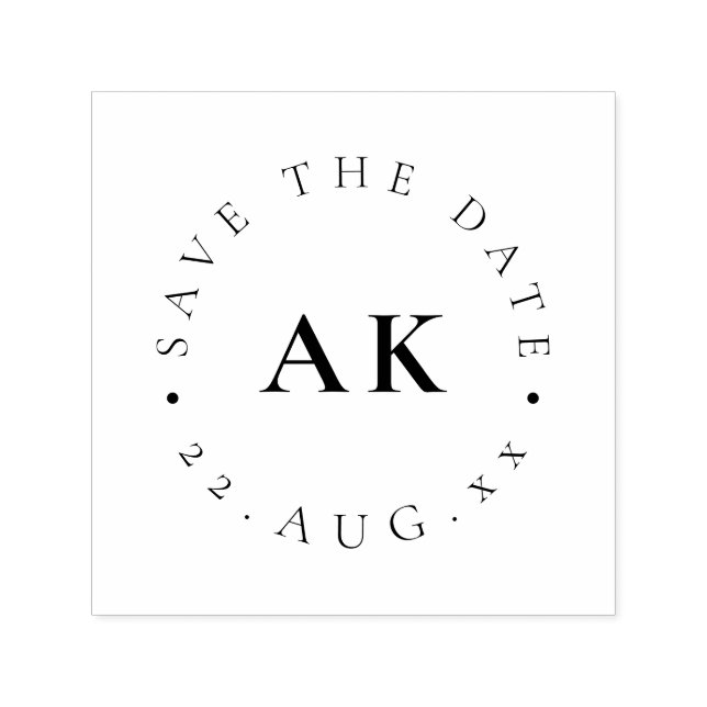 Simple Monogram Circle Modern Minimalist Font Self-inking Stamp (Design)
