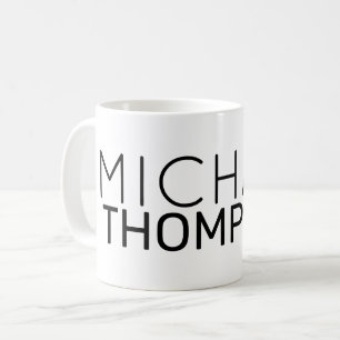 simple monogram clear and clean white-mug coffee mug