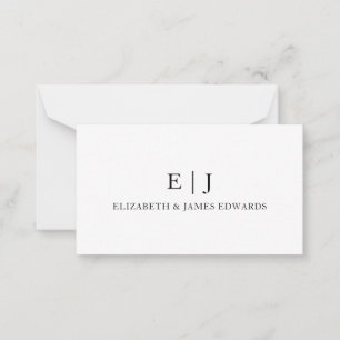 Simple Monogram Couple Initials Personalised Card