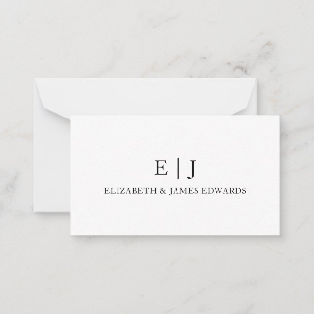 Simple Monogram Couple Initials Personalised Card (Front)