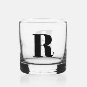 Simple Monogram Custom Colour Whiskey Glass