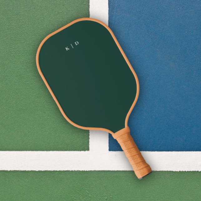 Simple Monogram Dark Green  Pickleball Paddle (Simple Monogram Dark Green Unisex Pickleball Paddle.)