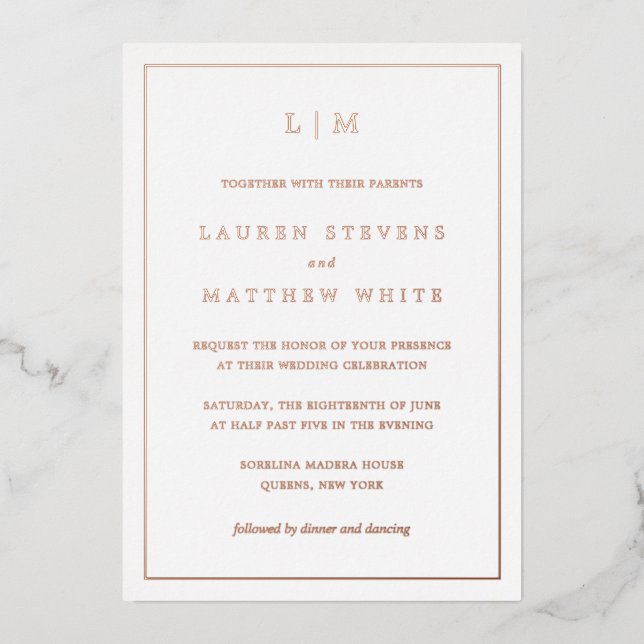 Simple Monogram Elegant Wedding (Front)