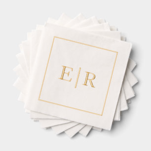 Simple Monogram Elegant Wedding Foil Napkins