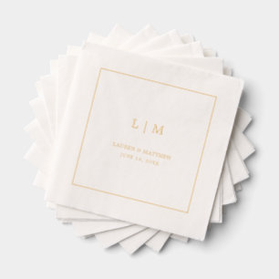 Simple Monogram Elegant Wedding Foil Napkins