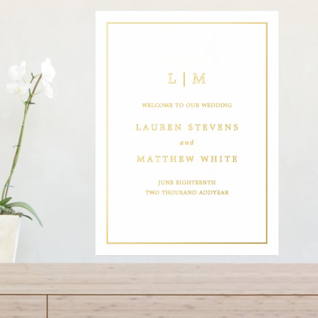 Simple Monogram Elegant Wedding Foil Prints (In Situ (Entry Table))