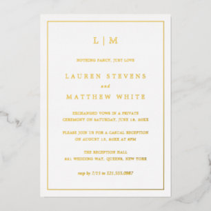 Simple Monogram Elegant Wedding Reception