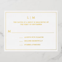 Simple Monogram Elegant Wedding RSVP