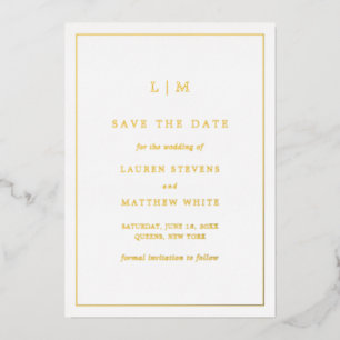 Simple Monogram Elegant Wedding Save the Date