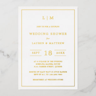 Simple Monogram Elegant Wedding Shower