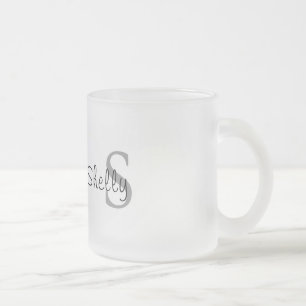 Simple Monogram Frosted Glass Coffee Mug