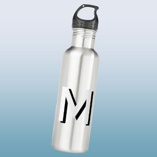 Simple Monogram Initial Drop Shadow Personalised 710 Ml Water Bottle