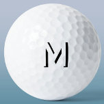 Simple Monogram Initial Drop Shadow Personalised Golf Balls<br><div class="desc">Modern,  stylish,  simple and minimalist drop shadow monogram initial typography design in monotone black and white,  which can be changed to personalise.</div>