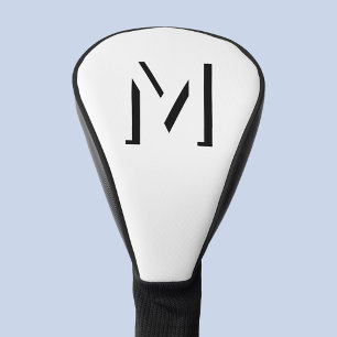 Simple Monogram Initial Drop Shadow Personalised Golf Head Cover