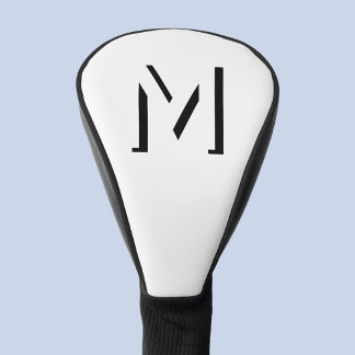 Simple Monogram Initial Drop Shadow Personalised Golf Head Cover