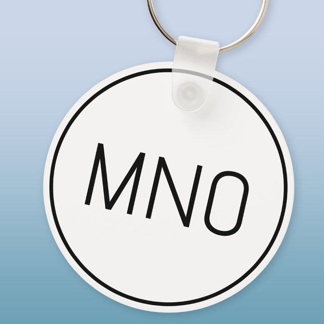 Simple Monogram Initial Key Ring (Simple monogram initial personalized minimalist keychain)