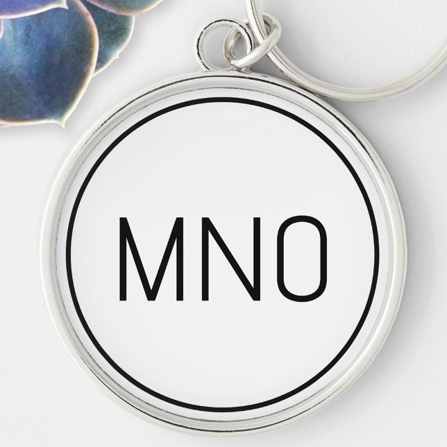 Simple Monogram Initial Key Ring (Simple monogram initial personalized minimalist keychain)