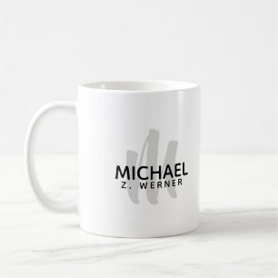 Simple Monogram / initial + names on white Coffee Mug