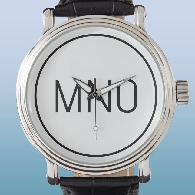Simple Monogram Initial Watch (Simple monogram initial personalized minimalist watch)