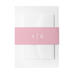 Simple monogram initials candy pink belly band invitation belly band