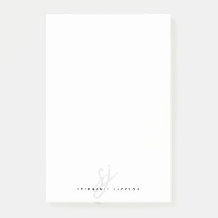 Simple Monogram Initials Hand Lettered Script Post-it Notes
